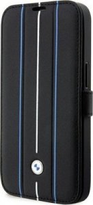 BMW Etui BMW BMBKP14X22RVSK Apple iPhone 14 Pro Max czarny/black bookcase Leather Stamp Blue Lines 1