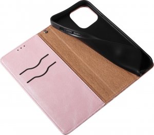 Hurtel Magnet Strap Case etui iPhone 14 Pro pokrowiec z klapką portfel mini smycz podstawka różowe 12