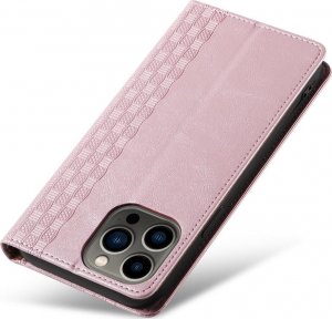 Hurtel Magnet Strap Case etui iPhone 14 Pro pokrowiec z klapką portfel mini smycz podstawka różowe 9
