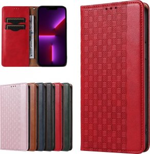 Hurtel Magnet Strap Case etui iPhone 14 Pro pokrowiec z klapką portfel mini smycz podstawka czerwone 2