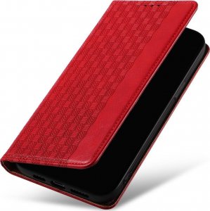 Hurtel Magnet Strap Case etui iPhone 14 Pro pokrowiec z klapką portfel mini smycz podstawka czerwone 9