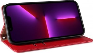 Hurtel Magnet Strap Case etui iPhone 14 Pro pokrowiec z klapką portfel mini smycz podstawka czerwone 10