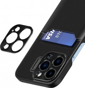 Hurtel Leather Stand Case etui do iPhone 14 pokrowiec portfel na kartę z podstawką czarne 7