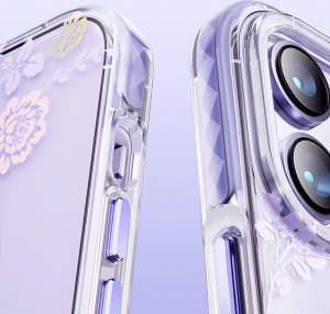 Kingxbar Kingxbar Flora Series magnetyczne etui iPhone 14 Plus MagSafe ozdobione nadrukiem w kwiaty orchid 9