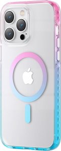 Kingxbar Kingxbar PQY Ice Crystal Series magnetyczne etui iPhone 14 Plus MagSafe różowo-niebieskie 1