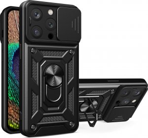Hurtel Hybrid Armor Camshield etui iPhone 14 Pro Max pancerny pokrowiec z osłoną na aparat czarne 1