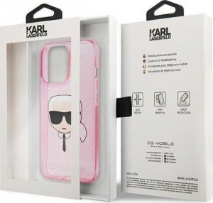 Karl Lagerfeld Karl Lagerfeld Karls Head Glitter - Etui iPhone 13 Pro Max (różowy) 8