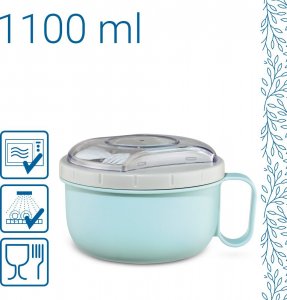 Xavax Pojemnik na żywność z widelcem i łyżką 1100 ml, "TO GO" 2