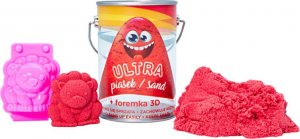 Epee Ultra piasek puszka 150g czerwony + foremka 3D lew 1