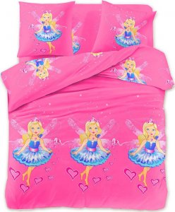 Cotton World Pościel 160x200 dla dzieci bawełna satynowa 3D Cotton World gruba 3 części 2416 wróżka 1