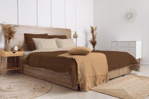 Faro Pościel 160x200 bawełna gruba dwustronna Faro Clarity 3 części czekolada 3