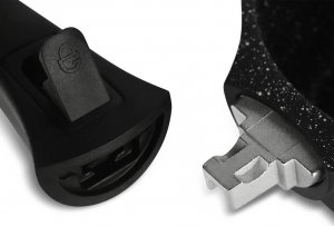 Edenberg Garnki marmurowe z odpinanymi uchwytami Edenberg EB 5632 Zestaw garnków indukcyjne czarne+noże BH 2111 4