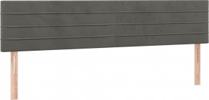 vidaXL vidaXL Łóżko kontynentalne z materacem, ciemnoszare, 180x200cm aksamit 6
