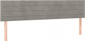 vidaXL vidaXL Łóżko kontynentalne z materacem i LED, szare 180x200cm, aksamit 7