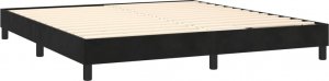 vidaXL vidaXL Łóżko kontynentalne z materacem i LED, czarny aksamit 180x200cm 5