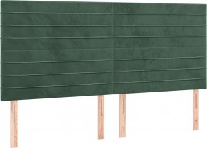 vidaXL vidaXL Łóżko kontynentalne z materacem i LED zielony aksamit 180x200cm 7