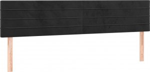 vidaXL vidaXL Łóżko kontynentalne z materacem, czarne, 180x200 cm, aksamit 6