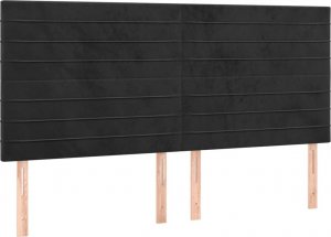 vidaXL vidaXL Łóżko kontynentalne z materacem, czarne, 180x200 cm, aksamit 6