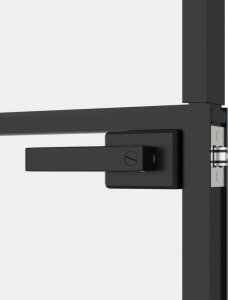 vidaXL Drzwi wewnętrzne, czarne, 76x201,5 cm, szkło i aluminium 7