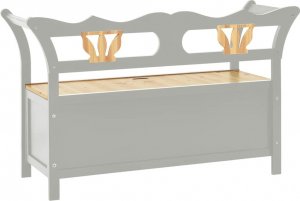 vidaXL vidaXL Ławka, szara, 107x45x75,5 cm, lite drewno jodłowe 5