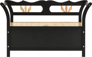 vidaXL vidaXL Ławka, czarna, 107x45x75,5 cm, lite drewno jodłowe 3