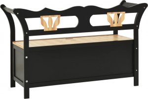 vidaXL vidaXL Ławka, czarna, 107x45x75,5 cm, lite drewno jodłowe 5