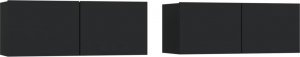 vidaXL vidaXL Szafki pod telewizor, 2 szt., czarne, 80x30x30 cm 2