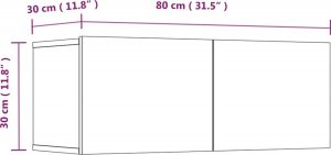 vidaXL vidaXL Szafki pod telewizor, 2 szt., czarne, 80x30x30 cm 10