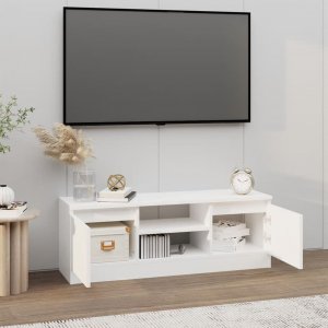 vidaXL Szafka pod TV, z drzwiczkami, biała, 102x30x36 cm 3