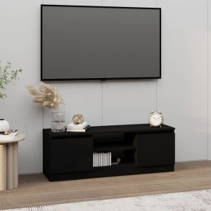 vidaXL vidaXL Szafka pod TV, z drzwiczkami, czarna, 102x30x36 cm 1