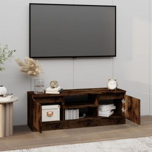 vidaXL Szafka pod TV, z drzwiczkami, przydymiony dąb, 102x30x36 cm 3