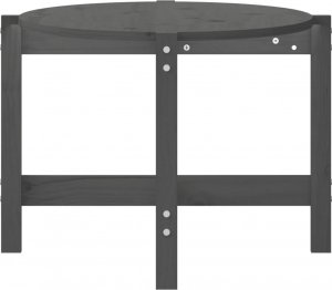vidaXL Stolik kawowy, szary, 118x63x45 cm, lite drewno sosnowe 6