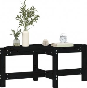 vidaXL vidaXL Stolik kawowy, czarny, 87x48x35 cm, lite drewno sosnowe 4