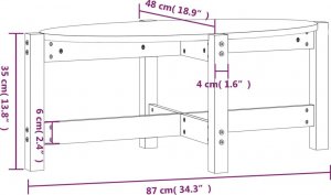 vidaXL vidaXL Stolik kawowy, czarny, 87x48x35 cm, lite drewno sosnowe 8