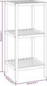 vidaXL vidaXL Regał łazienkowy, 36x36x79 cm, drewno orzecha włoskiego 7