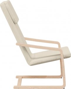 vidaXL Fotel wypoczynkowy, kremowy, obity tkaniną 5