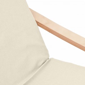 vidaXL Fotel wypoczynkowy, kremowy, obity tkaniną 7