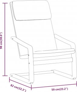 vidaXL Fotel wypoczynkowy, kremowy, obity tkaniną 9