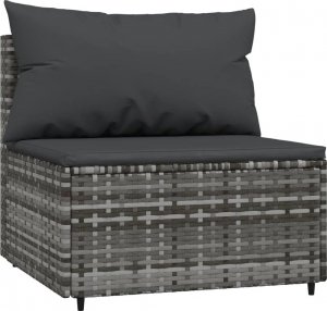vidaXL 4-cz. zestaw wypoczynkowy do ogrodu, poduszki, szary rattan PE 6