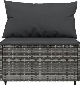 vidaXL 4-cz. zestaw wypoczynkowy do ogrodu, poduszki, szary rattan PE 7