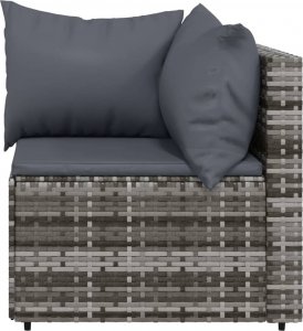 vidaXL vidaXL 3-cz. zestaw wypoczynkowy do ogrodu, poduszki, szary rattan PE 5