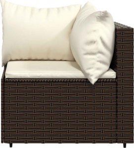 vidaXL 3-cz. zestaw wypoczynkowy do ogrodu, poduszki, brąz, polirattan 5