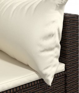 vidaXL 3-cz. zestaw wypoczynkowy do ogrodu, poduszki, brąz, polirattan 6