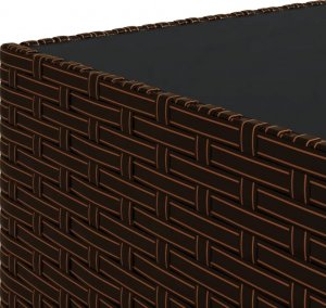 vidaXL 3-cz. zestaw wypoczynkowy do ogrodu, poduszki, brąz, polirattan 9