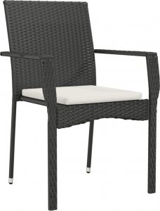 vidaXL vidaXL 5-cz. zestaw wypoczynkowy do ogrodu, poduszki, czarny rattan PE 5