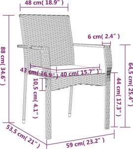 vidaXL 5-cz. zestaw wypoczynkowy do ogrodu, poduszki, czarny rattan PE 9