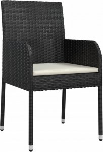 vidaXL vidaXL 5-cz. zestaw wypoczynkowy do ogrodu, poduszki, czarny rattan PE 5