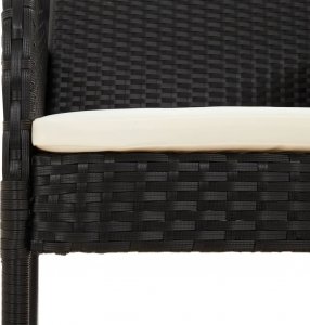vidaXL vidaXL 5-cz. zestaw wypoczynkowy do ogrodu, poduszki, czarny rattan PE 8