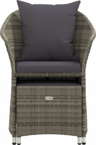 vidaXL vidaXL 2-cz. zestaw wypoczynkowy do ogrodu, poduszki, szary, rattan PE 5