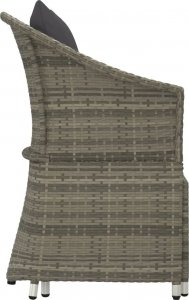 vidaXL vidaXL 2-cz. zestaw wypoczynkowy do ogrodu, poduszki, szary, rattan PE 6